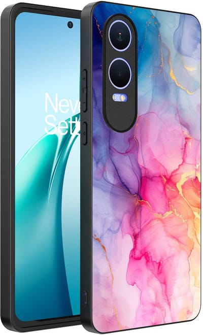 Smartphonica Telefoonhoesje Geschikt voor OnePlus Nord CE 4 Lite met marmeropdruk - TPU backcover case marble design - Regenboog geschikt voor OnePlus Nord CE 4 Lite