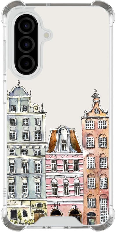 Shockproof hoesje - Geschikt voor Samsung Galaxy A26 - Grachtenpandjes - Extra sterke case - TPU/polycarbonaat - Print / Illustratie - Multi, Transparant