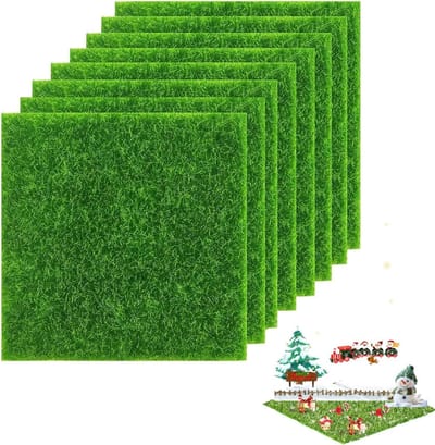 Miniatuur Kunstgras voor Tuindecoratie - 15x15 cm Kunstmos voor Modelbouw en Poppenhuis