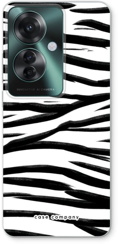 Case Company® - Hoesje geschikt voor Oppo Reno 11 F hoesje - Zebra pattern - Soft Cover Telefoonhoesje - Bescherming aan alle Kanten en Schermrand