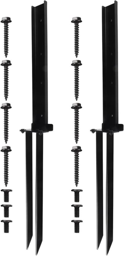 Hek paal anker - Reparatieset paal - Palen verstevigen - Stevige stalen constructie - 80 cm lengte - Zwart