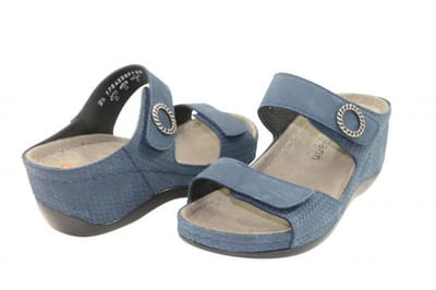 Berkemann Slippers - Berkemann merrit blauw nubuk slipper