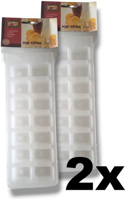 2 Stuks - Easy Release IJsblokjesvorm - 14 Vakken Per Tray - IJsblokjesbakje - Stapelbaar - Super Chef