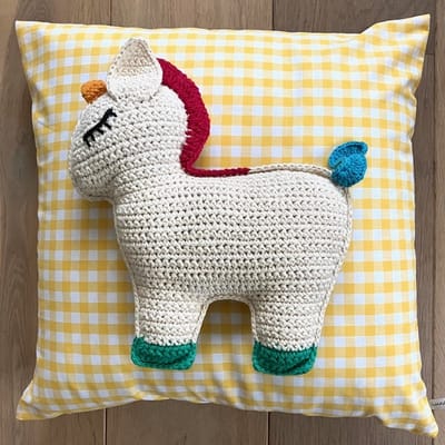 Luna-Leena duurzame sierkussen met Vichy ruit + binnenkussen (set) - geel en wit - 45x45cm - katoen & gerecycled binnenkussen van Oeko-tex - hand gemaakt in Nepal - ruitjes - Vichy ruit - kids pillow - kinderkamer - yellow - woonkamer - bank kussen