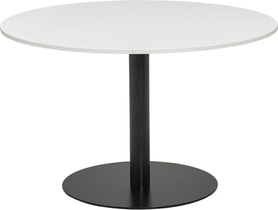 T60 - Kolomtafel Rond - 100x100 - 74cm hoogte - Wit - Zwart Frame (Nederlands Product - BUUR Collectie)
