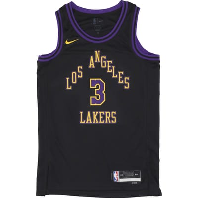 Basketbaltanktop voor heren Nba City Edition 2023/24 Dri-fit Swingman Jersey nr. 3 Anthony Davis Loslak zwart
