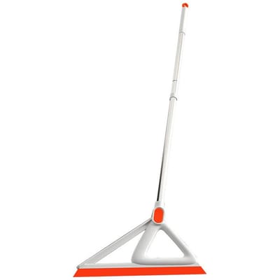 Balai multifonctionnel en Silicone, grattoir de sol, balayeuse légère pour le salon orange/blanc