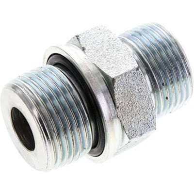 UNS 1''-14 x M27x2 Verzinkt Stalen Borstnippel ORFS 400 Bar - Hydrauliek - FL2S-M-EZE-100U-M27-O