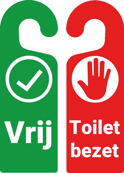 Vrij toilet bezet deurhanger, kunststof, 300 x 100 mm