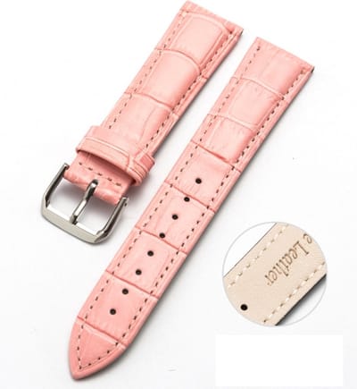 By Qubix - Geschikt voor Garmin bandje - 18mm - Geschikt voor Garmin Venu 3s / Vivoactive 4s / Venu 2s / Vivomove 3s / Forerunner 255s / 265s - Crocodile leren bandje - Roze