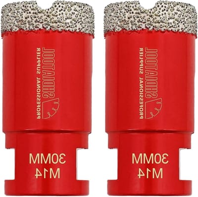 Diamant tegelboor - Gatenzaag M14 - Tegels boren - Vacuüm gesoldeerd - 30 mm 2 stuks - Rood