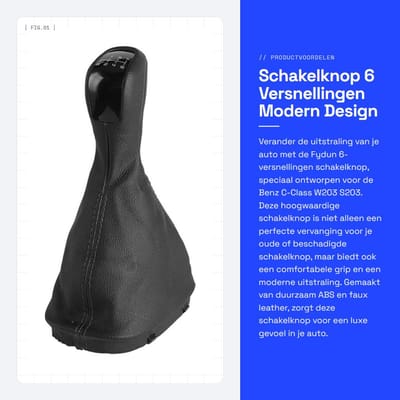Dailygoods - Schakelknop - 6 Versnellingen - Modern Design - Geschikt voor Benz C-Class W203 S203 - Auto accessoire - Hoogwaardige kwaliteit - Eenvoud...