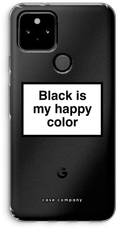 Case Company® - Hoesje geschikt voor Google Pixel 5 hoesje - Black is my happy color - Soft Cover Telefoonhoesje - Bescherming aan alle Kanten en Schermrand