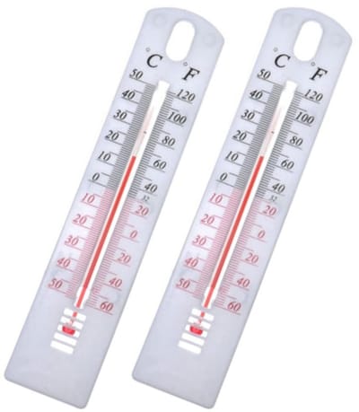 Dailygoods - Wandthermometer - Indoor Outdoor - Nauwkeurig en handig - Wit en zwart - Temperatuurmeting - Voor tuin en huis - Geschikt voor kantoorruimte