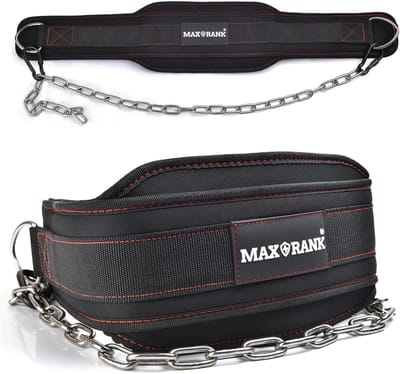 Dip Belt voor Gewichtheffen - Neopreen Gewichthefriem met 90 cm Ketting en 550 lbs Capaciteit voor Powerlifting, Squat en Crossfit
