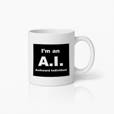 Ik ben een A.I. Ongemakkelijk Persoon Mok – Grappige AI Koffiebeker – Cadeau met Geeky Humor voor Introverten & Techliefhebbers