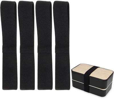 Dailygoody - Bento Box Riem - Bevestigingsriemen voor Lunchboxen - Zwart - Ideaal voor Thuis, Kantoor en Reizen - Geschikt voor Camping en Picknick
