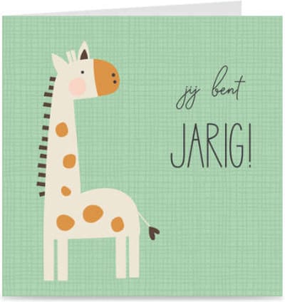 Verjaardagskaart voor kinderen | GIRAFFE | Jij bent jarig | kaart met envelop | jongen / meisje