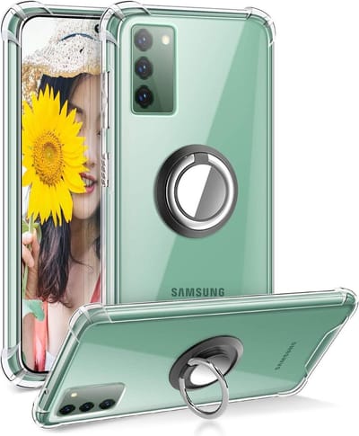 Hoesje Geschikt Voor Samsung Galaxy S20 hoesje - Luxe TPU Backcover Clear - Hoesje Geschikt Voor Samsung Galaxy S20 met Ring houder / Ring vinger houder / standaard