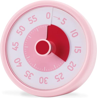 Visuele Timer - Klok - Tijd Beheren - Stille Werking - 60 Minuten - Roze