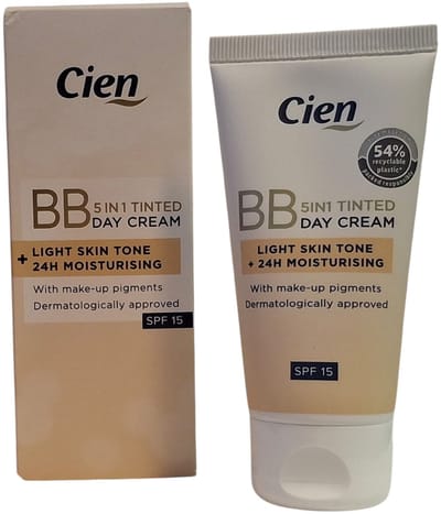 Cien BB Cream 5-in-1 Light SPF15 – Getinte Gezichtscrème – Lichte Dekking – 50 ml