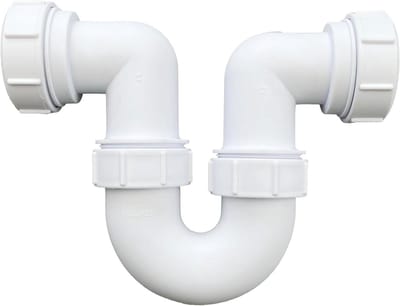 Verstelbare P Trap - Gootsteen Afvalpijp Sifon - Voorkomen Geur - BS EN 274-1:2002 Compliant - 40 mm - Wit