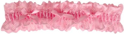 Kousenband grote maat - roze kant