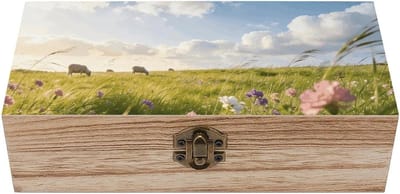 Houten Opbergdoos - Geheugenbox Aandenken - Spullen Organiseren - Handgemaakt Acaciahout - 20 x 9 x 6 cm - Wit