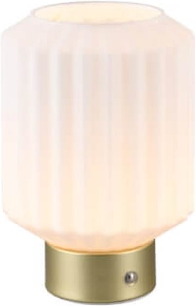 REALITY LORD - Tafellamp - Messing mat - incl. 1x SMD 2W - Touch functie - Oplaadbaar - Witte glas