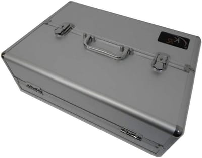 Aluminium Koffer - Miniatuur Opslag - Figuren Transport - Dubbel Deksel Met Lade - 40x28x14 cm - Zilver