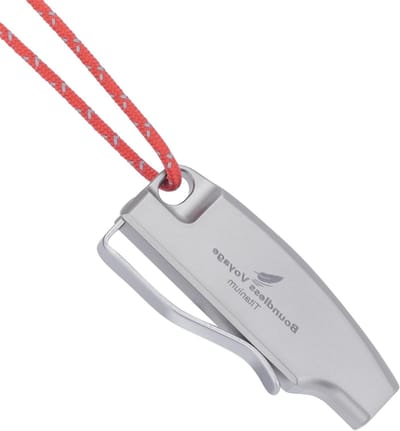 120dB Titanium Overlevingsfluitje - Compacte Noodfluit voor Veiligheid, Outdoor, Hiking en Kamperen - Ultralicht en Roestvrijstaal