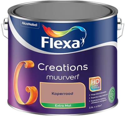 Flexa - Creations Muurverf Extra Mat - Koperrood - Mengverf - 2,5 L