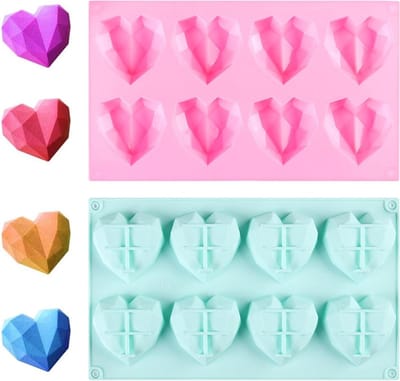 ByShane - Hartvorm bakvorm 2 stuks siliconen cakevorm: mousse jelly zeepkaarsen bakken