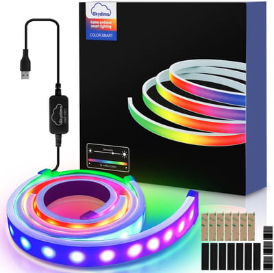 LED Strip voor gamingbureau, RGBIC LED-strip voor 27 inch PC-monitor, PC-achtergrondverlichting, USB led-verlichting met app-bediening