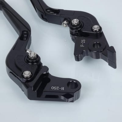Levier frein droit Myra pour Moto Honda 250 Cbr R Abs 2011 à 2013 alu CNC noir / paire Neuf