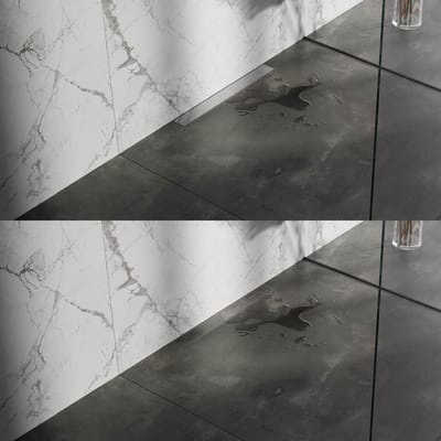Brauer Douchegoot met Multifunctioneel Rooster en Flens Voor Wandmontage - 60 cm - Rvs Geborsteld