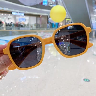 Mode kinderzonnebril Vierkante kinderzonnebril Jongen meisje Stijlvolle bril Baby Student Brillen Feestbril UV400 oranje
