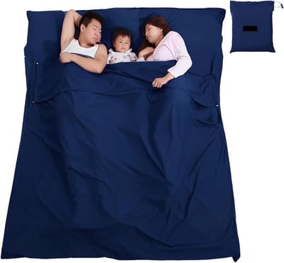 Slaapzak Liner - Reis Laken - Kamperen en Reizen - Lichtgewicht Draagbaar - 180 x 210 cm - Rood