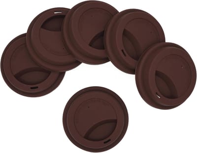 Famanu - Set van 6 herbruikbare lekvrije siliconen deksels koffie