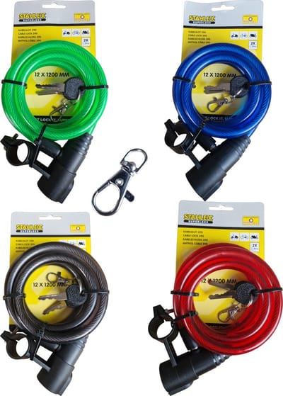 Stahlex Superlock Multifunctioneel Kabelslot – 12x1200 mm – Assorti Kleuren