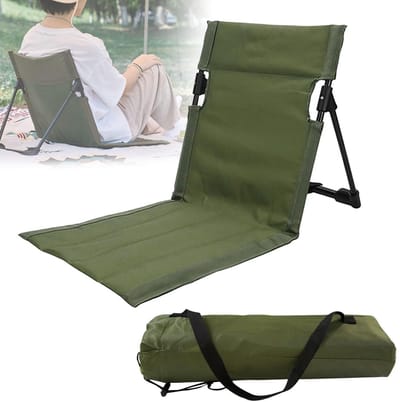 Strandmat met rugleuning, inklapbare vloerstoel, outdoor, strandmat, opvouwbaar, licht, met tas, rugleuning, strand, voor camping, strand, tuin