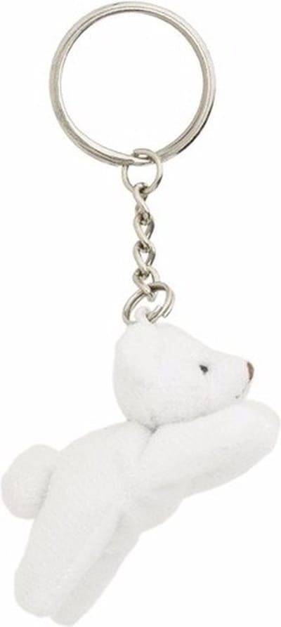Nature Planet pluche IJsbeer knuffel sleutelhanger - 8x - wit - 6 cm - Speelgoed dieren sleutelhangers