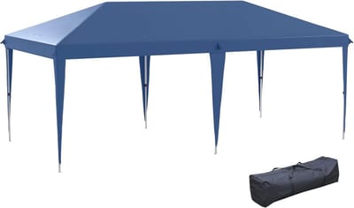 Waterdicht Opvouwbaar Tuinpaviljoen met Draagtas - Pop-up Partytent in Blauw