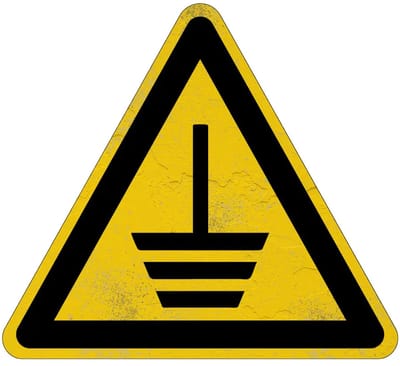 Aarding waarschuwingsbord | Sign Again materiaal | 15 cm