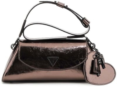 GUESS schoudertas Bolena Flap Shoulder Bag Pewter antraciet