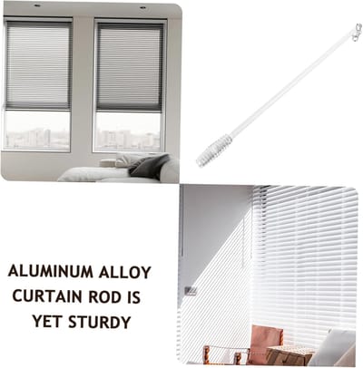 Gordijnstok - Raambekleding - Bedienen Gordijnen - Aluminium Legering - 55 cm - Wit