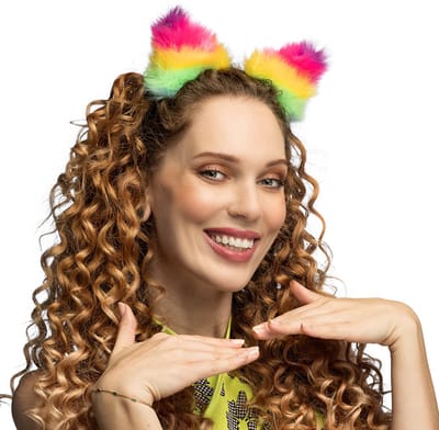 Boland - Diadeem Fancy Neon - Één maat - Volwassenen - Vrouwen - Fantasy - Fluffy - Neon - Cosplay - Carnaval - Themafeest