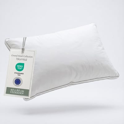 Blumtal Veren Kussen Lillabo - 3-kamer vullling - Oeko-TEX gecertificeerd kussen met verenvulling - Katoenen Hoes - 40 x 80 cm