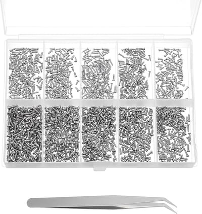 Mini Schroevenset - Micro Schroeven - Apparaten Repareren - Roestvrij Staal - 1200 Stuks - Zilver