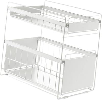 Onderbouw Organizer - Keukenlade Organizer - Ruimte Besparen - Uittrekbaar Ontwerp - 40 cm - Wit